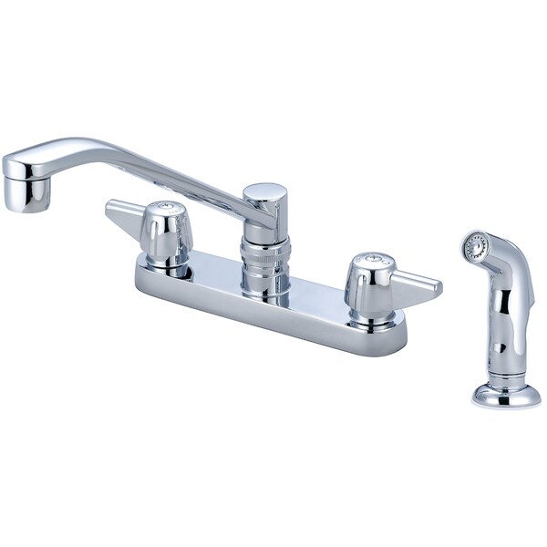 Two Handle Cast Brass Kitchen Faucet, NPSM, Standard, Polished Chrome